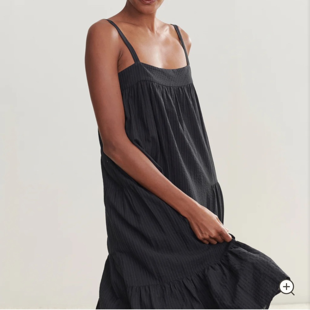 Jenni Kayne Seersucker Summer Dress Black S